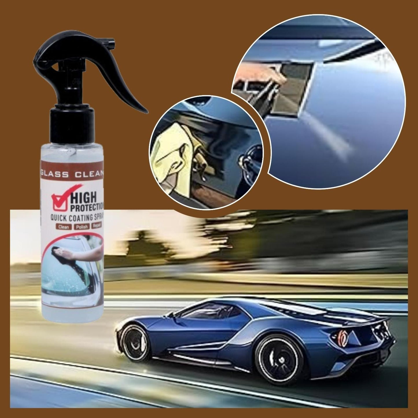 High Protection Glass Cleaner Quick Coating Spray 100 ml